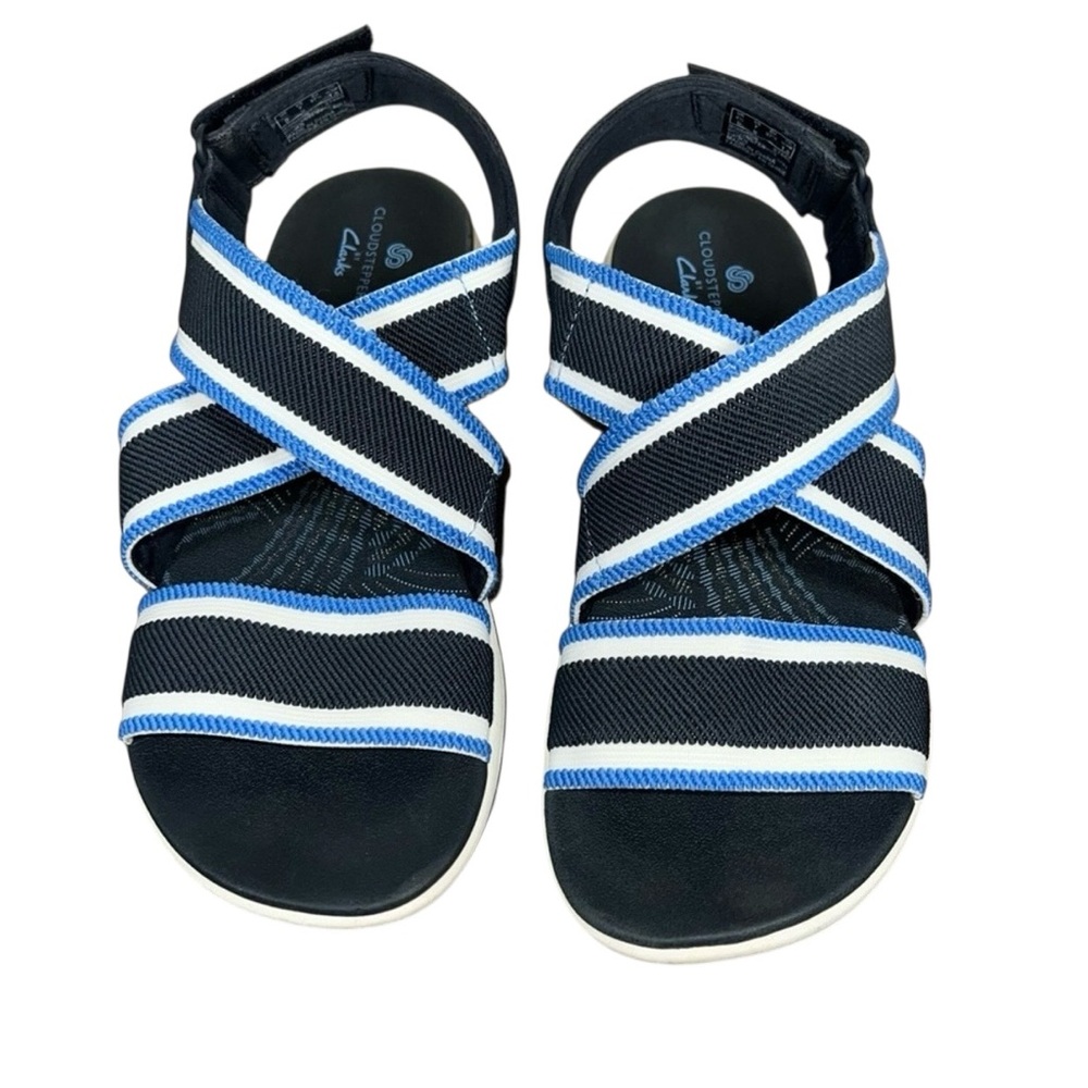 Cloudsteppers By Clarks Mira Lily Navy Blue Sandals Shoes NWT - Picture 2 of 5